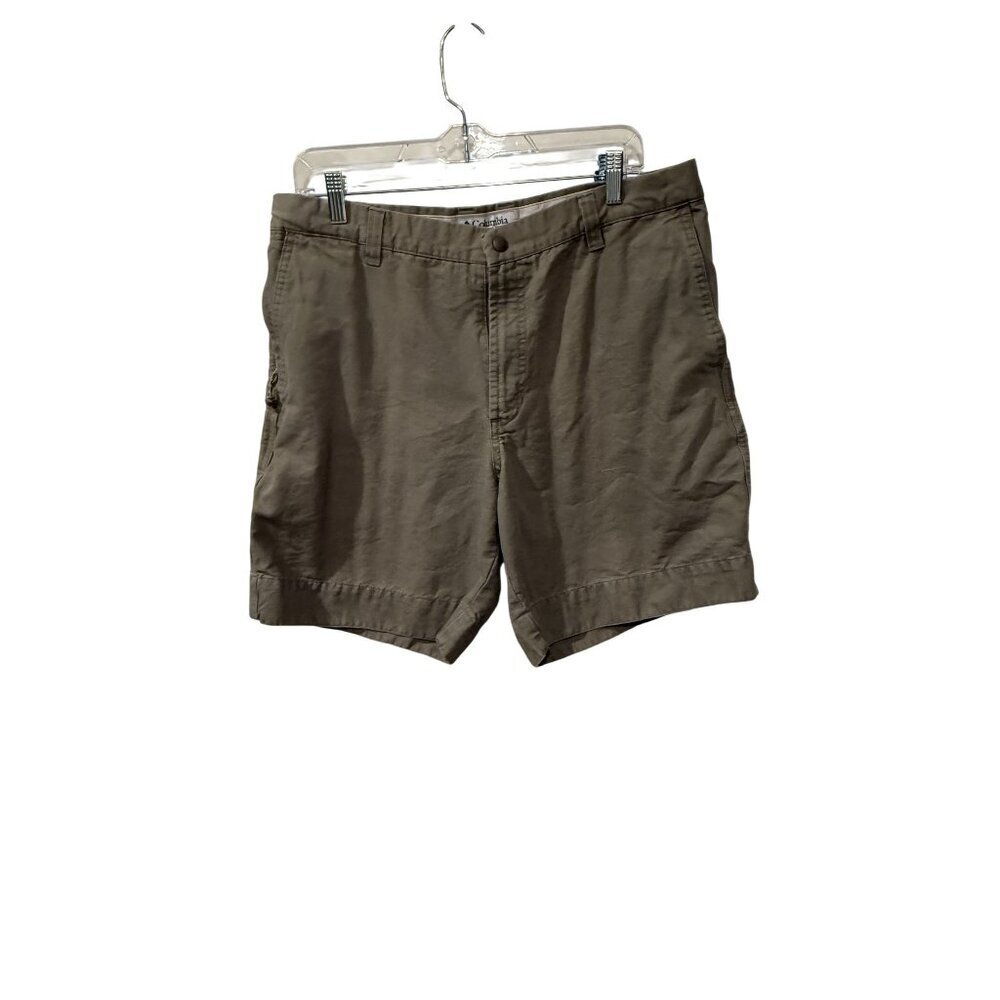 Columbia Mens Cargo Shorts Size 35 Khaki Cotton Blend Outdoor Wear